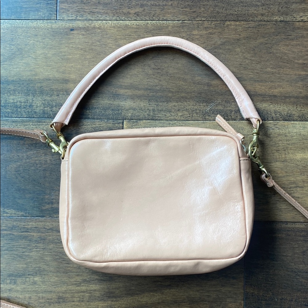 Clare V. Midi Sac Leather Shoulder Bag in Blush Pink